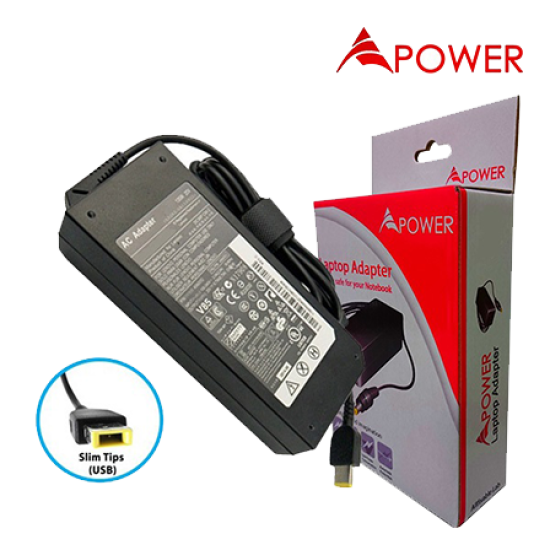 APower Laptop Adapter Replacement For Lenovo 20V 6.75A USB Tips ThinkPad T440P T530 T540P W540