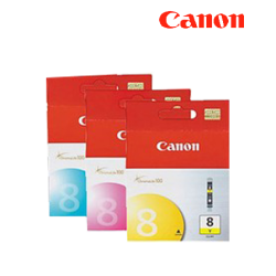 Canon CLI-8C, CLI-8M, CLI-8Y Color Ink Tank (13ml, For MP500, MP600, MX850, iP4300, Pro9000)