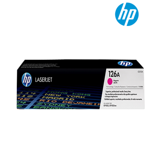 HP 126A Color Toner Cartridge (CE311A(C), CE313A(M), CE312A(Y), 1,000 Page Yield, For CP1020)