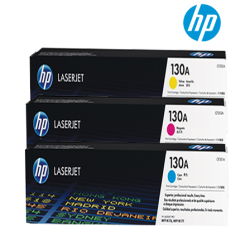 HP 130A CF351A(C), CF352A(Y), CF353A(M) Color Toner Cartridge (For CF547A, CZ165A)