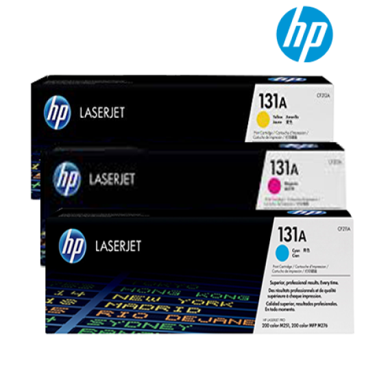 HP 131A CF211A(C), CF212A(Y), CF213A(M) Color Toner Cartridge (For CF144A, CF145A, CF146A) HP 131A CF211A(C), CF212A(Y), CF213A(M) Color Toner Cartridge (For CF144A, CF145A, CF146A)