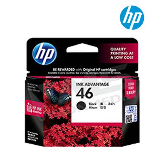 HP 46 Black Ink Advantage Cartridge (CZ637AA, Deskjet 2020hc, 2520hc, 2029, 2529, 4729)