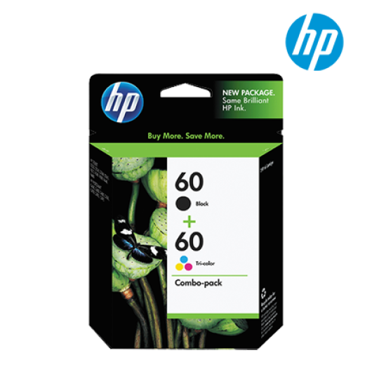 HP 60 Combo-Pack Black+Tri-color Ink (CN067AA) (For D2560, D2660, F4280,D5560, C4680, C4780)