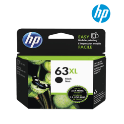 HP 63XL High Yield Black Ink Cartridge (F6U64AA, 22pl Ink Drop, Up to 480pgs, For DeskJet K7B87A, F5S41A)