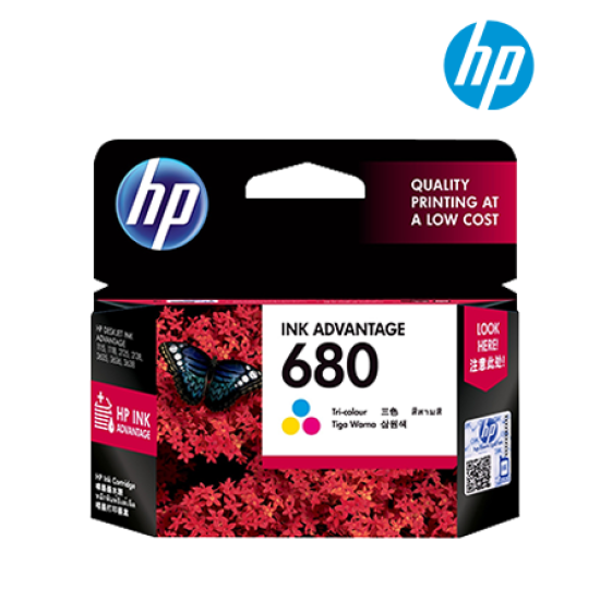 HP 680 Tri-Color Ink Advantage Cartridge (F6V26AA) (For DeskJet F5S29B, F5S44B)
