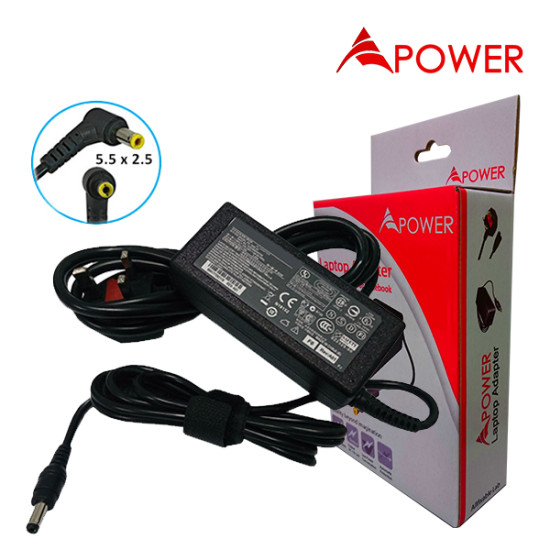 APower Laptop Adapter Replacement For Asus 19V 3.42A (5.5x2.5) 65W K40 K42 A42 A43 UL30 R400 