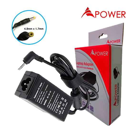 APower Laptop Adapter Replacement For Asus 12V 3A (4.8x1.7) 36W EeePC 701 900 904 1000 1002