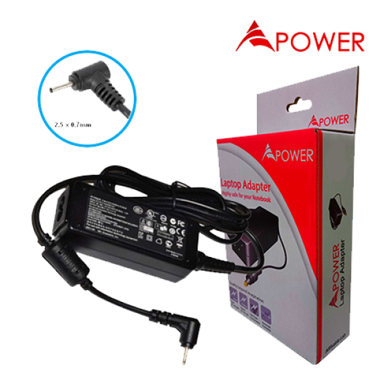 APower Laptop Adapter Replacement For Asus 19V 2.1A (2.5x0.7) 40W EEEPC 1001 1005 1015 1025 