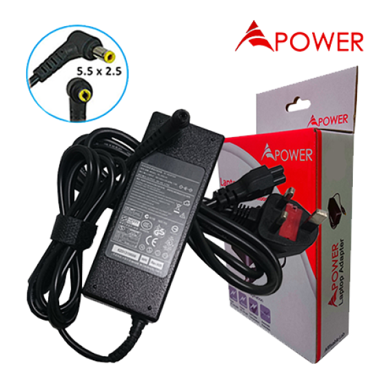 APower Laptop Adapter Replacement For Fujitsu 19V 4.74A (5.5x2.5) 90W SH760