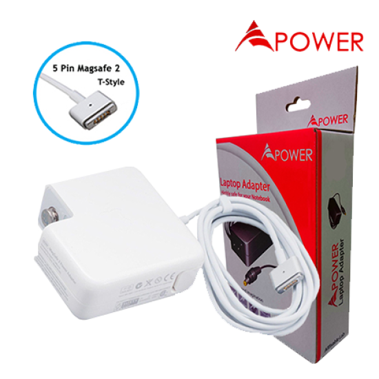 APower Laptop Adapter Replacement For Apple 20V 4.25A (5 Pin Magsafe 2 T-Style) Macbook Pro 15 A1398