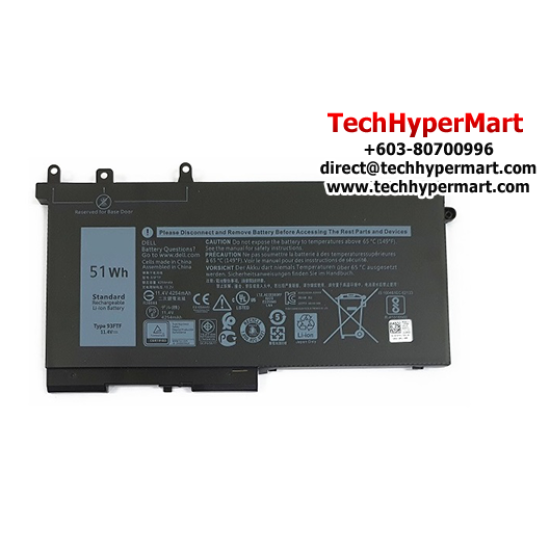 Dell Latitude 5280 5290 5480 5490 Precision M3520 M3530 93FTF 51Wh Laptop Replacement Battery
