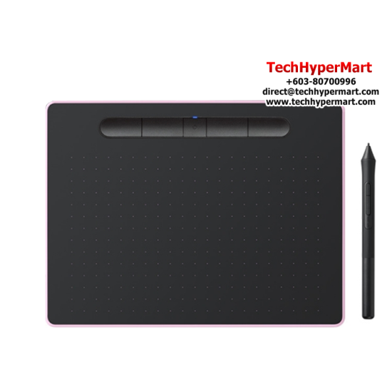 Wacom Intuos M with Bluetooth (CTL-6100WL, Medium, Active Area 216.0 x 135.0 mm, Battery-free Pen 4K)