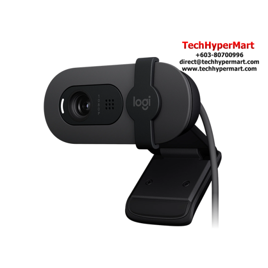 Logitech Brio 100 Webcam (Full HD 1080p, 2MP megapixel, Fixed focus, Built-in mic)