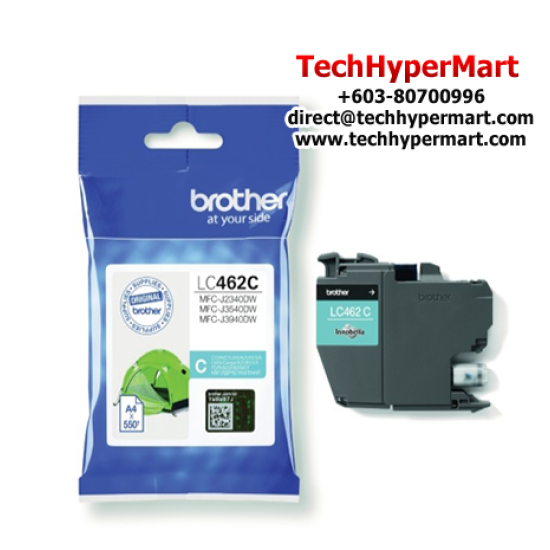 Brother LC462C Ink Cartridge (Original Cartridge, 550 Yield, For MFC-J2340DW, MFC-J2740DW)