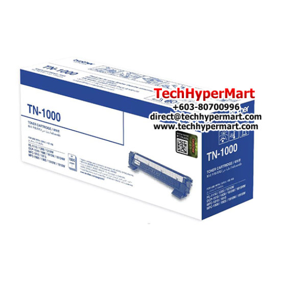 Brother TN-1000 Toner Cartridge (Up to 1,000 pgs, For HL-1110, DCP-1510, 1610, MFC-1810, 1815, 1910)
