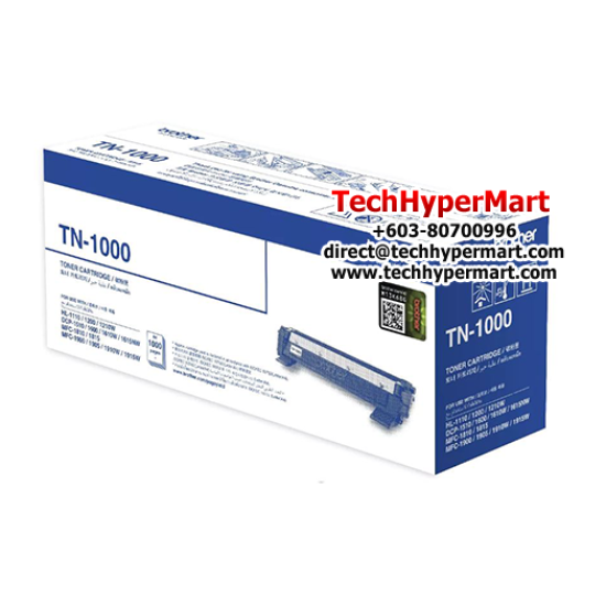 Brother TN-1000 Toner Cartridge (Up to 1,000 pgs, For HL-1110, DCP-1510, 1610, MFC-1810, 1815, 1910)