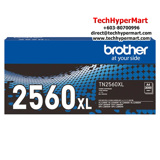 Brother TN-2560XL Ink Cartridge (Original Cartridge, 3000 Yield, For HL-L2460DN / HL-L2460DW / DCP-L2640DW /MFC-L2885DW)