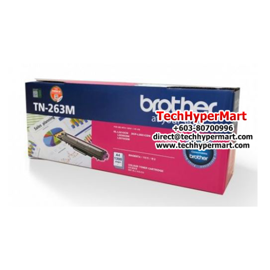 Brother TN-263C, TN-263M, TN-263Y Color Toner (Up to 1,300 pages, For HL-L3230CDN, DCP-L3551CDW)