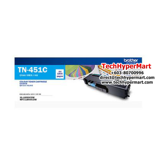 Brother TN-451C, TN-451M, TN-451Y Color (Up to 1,800 pages, For HL-L8260CDN, HL-L8360CDW) Brother TN-451C, TN-451M, TN-451Y Color (Up to 1,800 pages, For HL-L8260CDN, HL-L8360CDW)