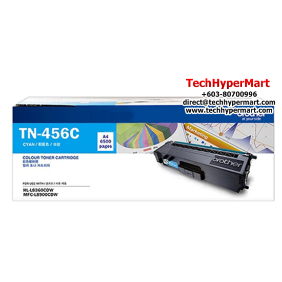 Brother TN-456C Ink Cartridge (Original Cartridge, 6500 Yield, For HL-L8260CDN, HL-L8360CDW, MFC-L8690CDW, MFC-L8900CDW)