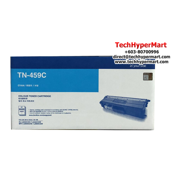 Brother TN-459C Ink Cartridge (Original Cartridge, 9000 Yield, For HL-L8260CDN, HL-L8360CDW, MFC-L8690CDW, MFC-L8900CDW)