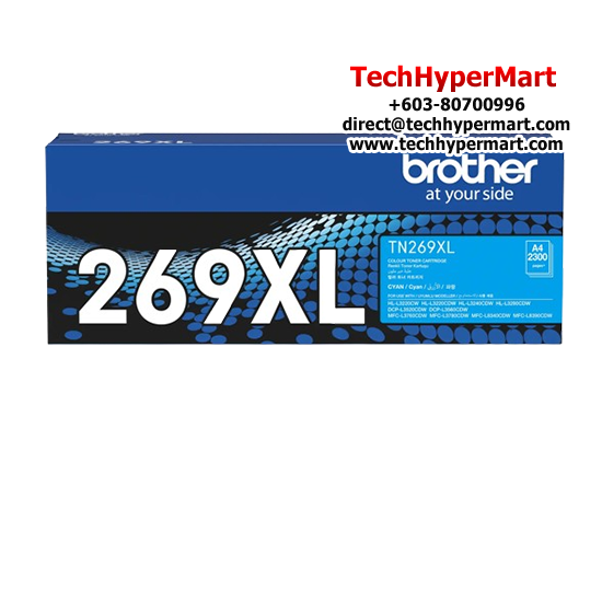 Brother TN269XLC Ink Cartridge (Original Cartridge, 2300 Yield, For HL-L3240CDW / DCP-L3560CDW / MFC-L3760CDW / MFC-L8340CDW) Brother TN269XLC Ink Cartridge (Original Cartridge, 2300 Yield, For HL-L3240CDW / DCP-L3560CDW / MFC-L3760CDW / MFC-L8340CDW)