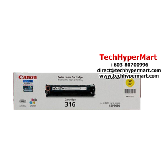 Canon Cartridge 316 Yellow, Magenta, Cyan Toner (1,500 Pages Yield, For LBP-5050 / LBP-5050n Printer) Canon Cartridge 316 Yellow, Magenta, Cyan Toner (1,500 Pages Yield, For LBP-5050 / LBP-5050n Printer)