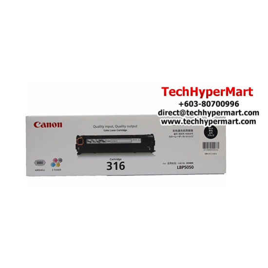 Canon Cartridge 316 (1980B003AA) Black  Toner (2,300 Pages Yield, For LBP-5050 / LBP-5050n Printer)