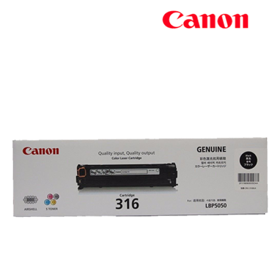 Canon Cartridge 316 (1980B003AA) Black Toner (2,300 Pages Yield, For LBP-5050 / LBP-5050n Printer) Canon Cartridge 316 (1980B003AA) Black Toner (2,300 Pages Yield, For LBP-5050 / LBP-5050n Printer)