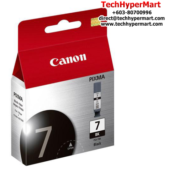 Canon PGI-7 BK Black Cartridge (25ml) (2444B003AA, For MX7600, iX7000)