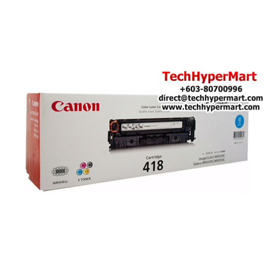 Canon 418 Cartridge (2900 Pages Yield, For MF8350Cdn/MF8380Cdw/MF8580Cdw/MF729Cx )