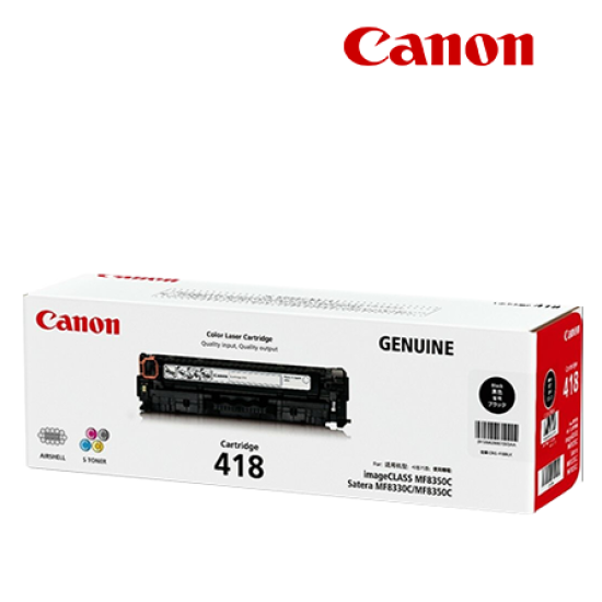 Canon Cartridge 418 Black VP Toner (2662B008BA) (3,400 Yield, For CLASS MF8350Cdn, MF8380Cdw)