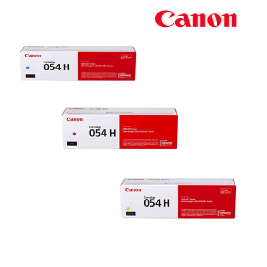 Canon Cartridge 054H Yellow, Magenta, Cyan Toner (2,300 Pages Yield, For imageCLASS LBP621Cw / LBP623Cdw Printer)