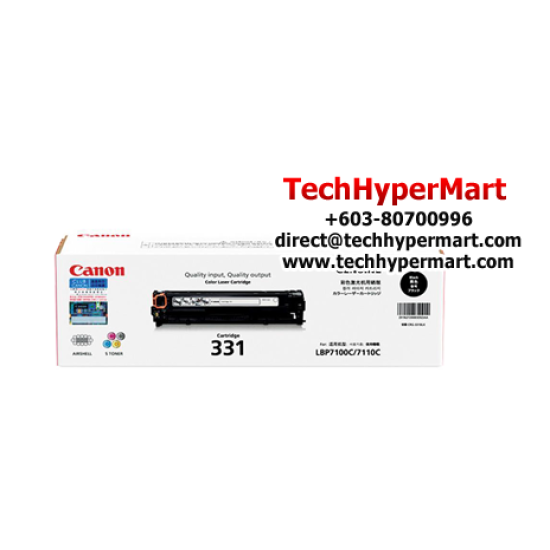 Canon Cartridge 331 (6272B003AA) Black Toner (1,400 Pages Yield, For LBP7100Cn, 7110Cw) Canon Cartridge 331 (6272B003AA) Black Toner (1,400 Pages Yield, For LBP7100Cn, 7110Cw)