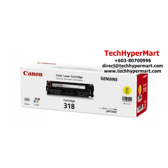 Canon CART 318 Y Cartridge (2900 Pages Yield, For LBP-7200Cd / LBP-7200Cdn / LBP-7680Cx)