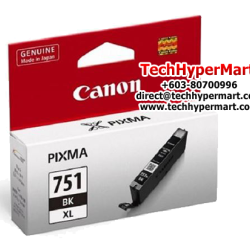 Canon CLI-751 BK XL, CLI-751 GY XL Dye Ink Tank (11ml) (Original Cartridge, For iP8770, MG6370/7170/7570, iX6770/6870)