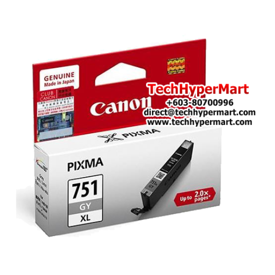 Canon CLI-751 BK XL, CLI-751 GY XL Dye Ink Tank (11ml) (Original Cartridge, For iP8770, MG6370/7170/7570)