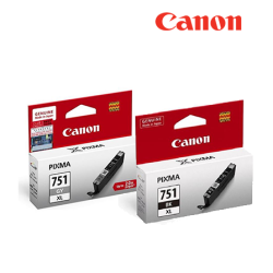 Canon CLI-751 BK XL, CLI-751 GY XL Dye Ink Tank (11ml) (Original Cartridge, For iP8770, MG6370/7170/7570)