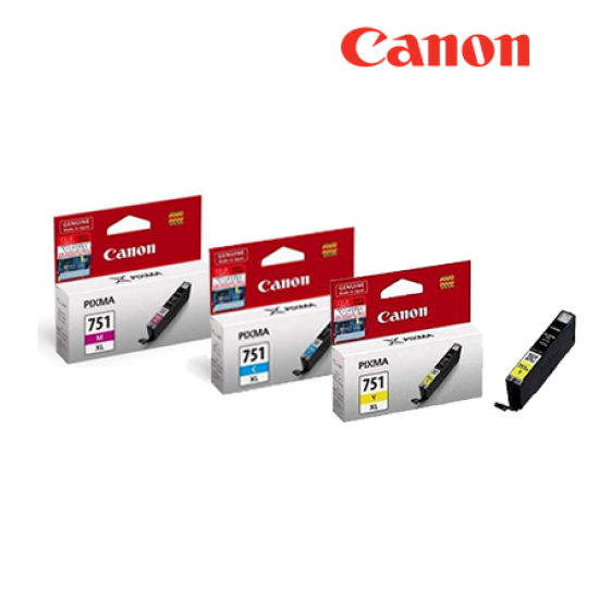 Canon CLI-751C XL, CLI-751M XL, CLI-751Y XL Dye Ink Tank (11ml) (Original Cartridge, For iP7270/8770, MG5670/5570)