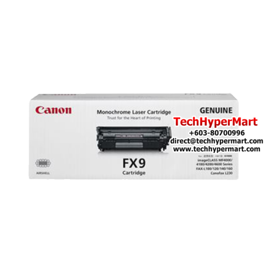 Canon Cartridge FX9 (0263B003BA) Black Toner (2,300 Pages Yield, Fax L100/120/140, imageCLASS MF41xx)