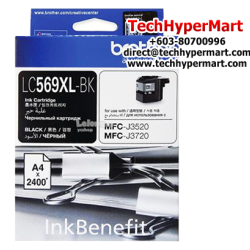 Brother LC569XLBK Black Ink Cartridge (Up To 2400 Pages, For MFC-J3520 InkBenefit / MFC-J3720 InkBenefit)