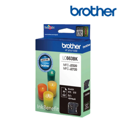 Brother LC663BK Black Ink Cartridge (Up To 550 Pages, For MFC-J2320 InkBenefit / MFC-J2720 InkBenefit)