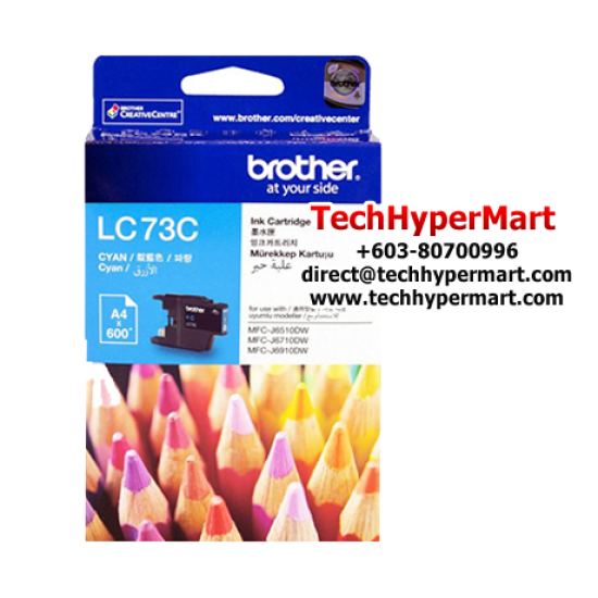 Brother LC73C, LC73M, LC73Y Ink Cartridge (Up To 600 Pages, For MFC-J430 / MFC-J5190DW) Brother LC73C, LC73M, LC73Y Ink Cartridge (Up To 600 Pages, For MFC-J430 / MFC-J5190DW)