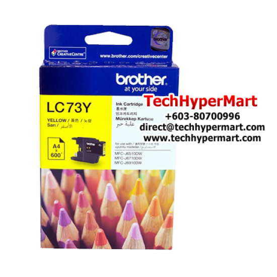 Brother LC73C, LC73M, LC73Y Ink Cartridge (Up To 600 Pages, For MFC-J430 / MFC-J5190DW)