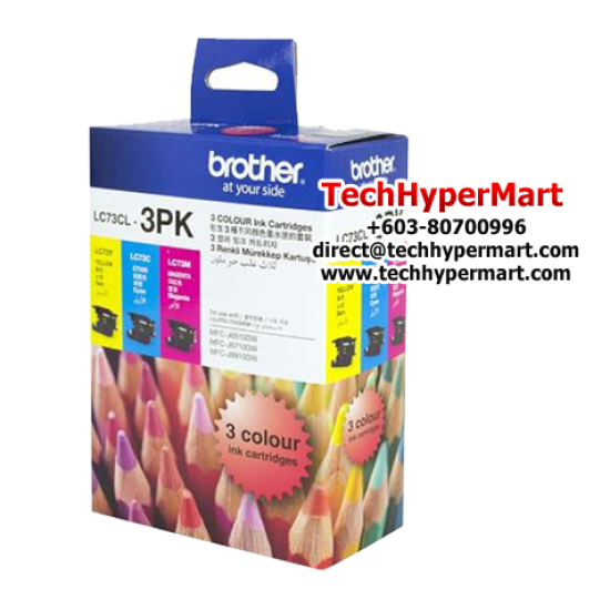 Brother LC73CL 3PK Colour Value Pack (Up To 600 Pages, For MFC-J430 / MFC-J5190DW)