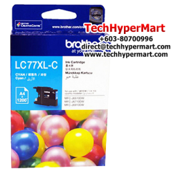 Brother LC77XLC, LC77XLM, LC77XLY Color Ink Cartridge (Up To 1200 Pages, For MFC-J430W / MFC-J625DW)