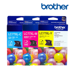Brother LC77XLC, LC77XLM, LC77XLY Color Ink Cartridge (Up To 1200 Pages, For MFC-J430W / MFC-J625DW)