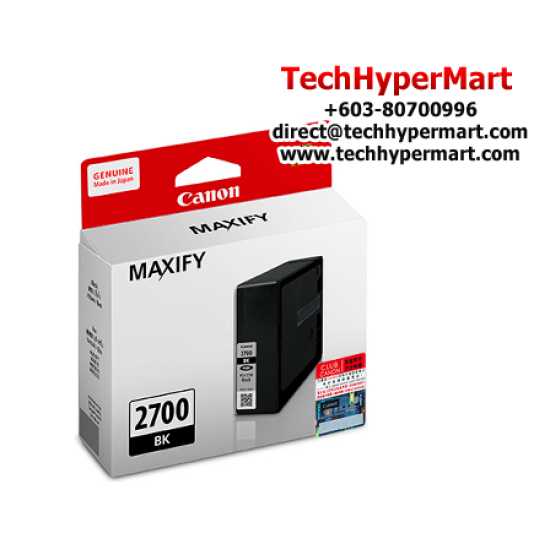 Canon PGI-2700PBK Black Cartridge (1,000 Pages Yield, For iB4070/4170, MB5070/5170/5370/5470) Canon PGI-2700PBK Black Cartridge (1,000 Pages Yield, For iB4070/4170, MB5070/5170/5370/5470)