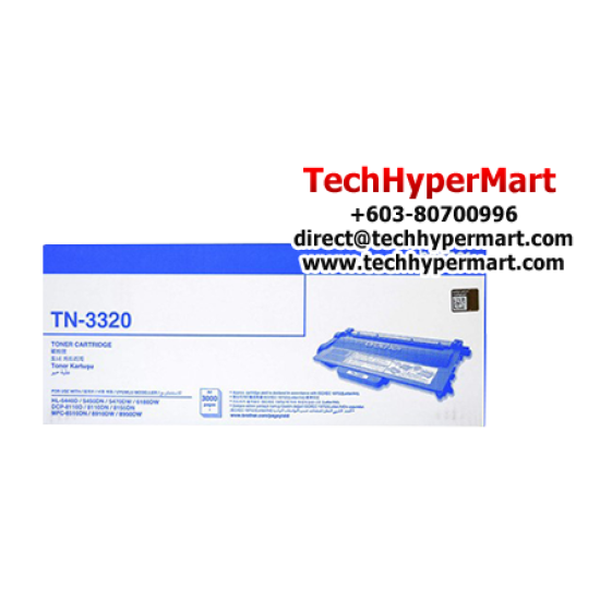 Brother TN-3320 Toner Black Cartridge (Up To 3,000 Pages, For HL-6180DW / MFC-8510DN)