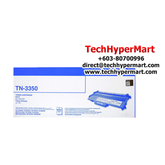 Brother TN-3350 Toner Black Cartridge (Up To 8,000 Pages, For HL-6180DW / MFC-8510DN)
